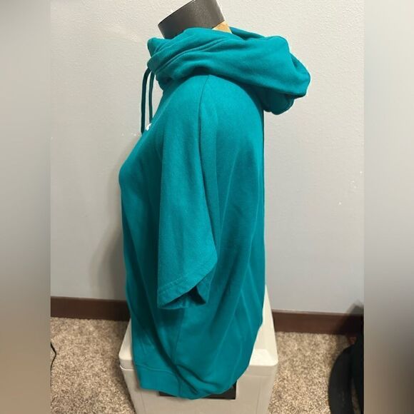 Nike Womens Medium Turquoise Cowl Neck Short Sleeve Sweatshirt - Picture 5 of 5